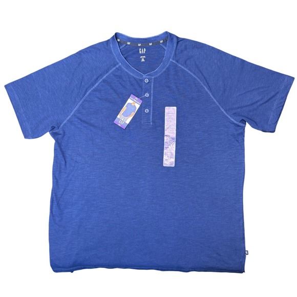 GAP Other - GAP Mens Blue Short Sleeve Cotton Henley T Shirt XXL New With Tags